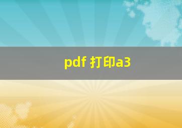 pdf 打印a3